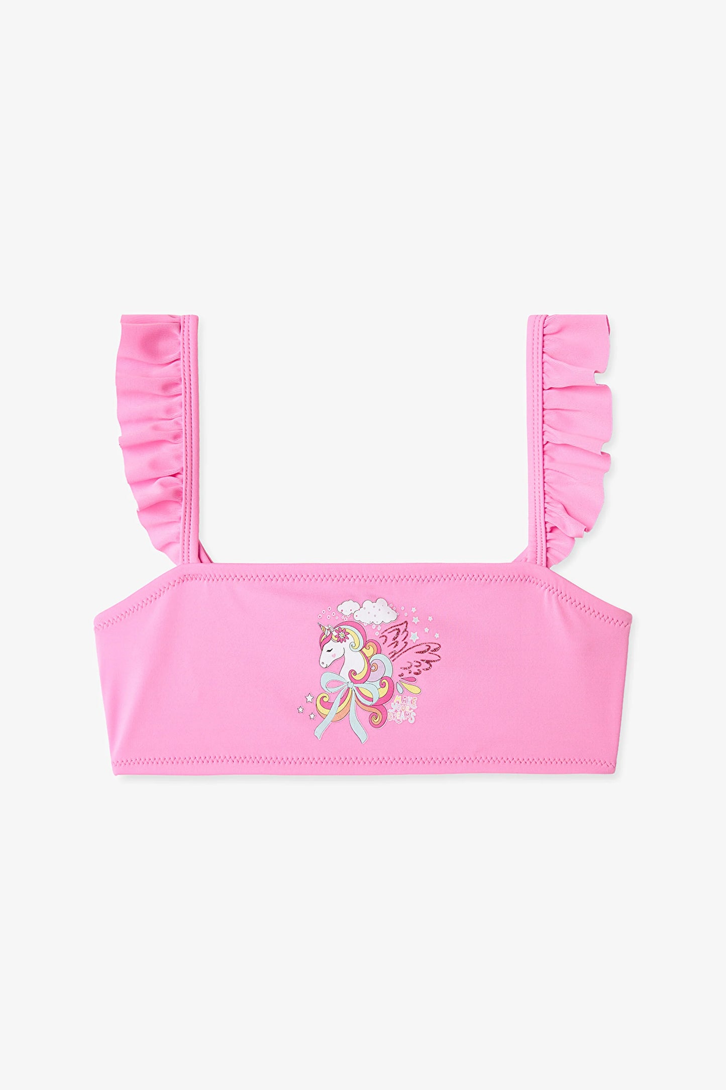 Açık Pembe Kız Çocuk Dream Unicorn Bandeau Bikini Takımı
