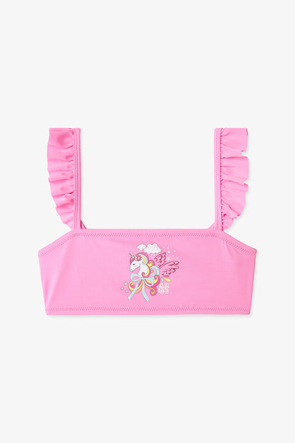 Açık Pembe Kız Çocuk Dream Unicorn Bandeau Bikini Takımı