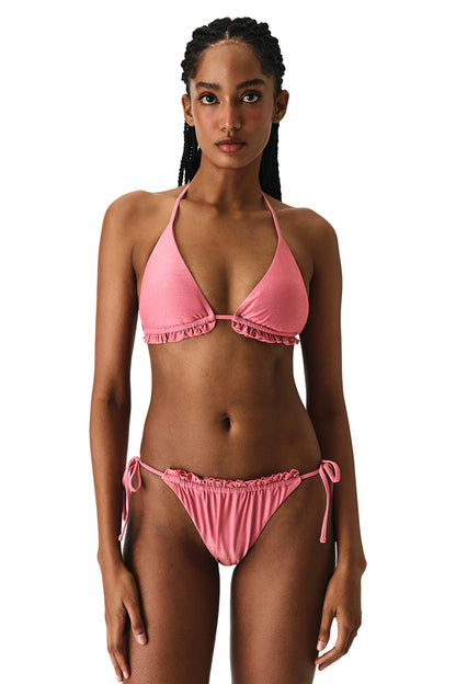 Denisse Ruffle Triangle Bikini Üstü