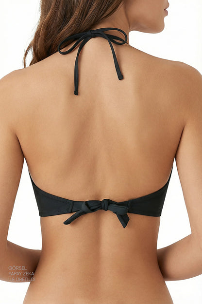 Siyah Straplez Bikini Üstü