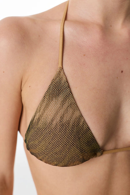 Renkli Destini Üçgen Bikini Üstü