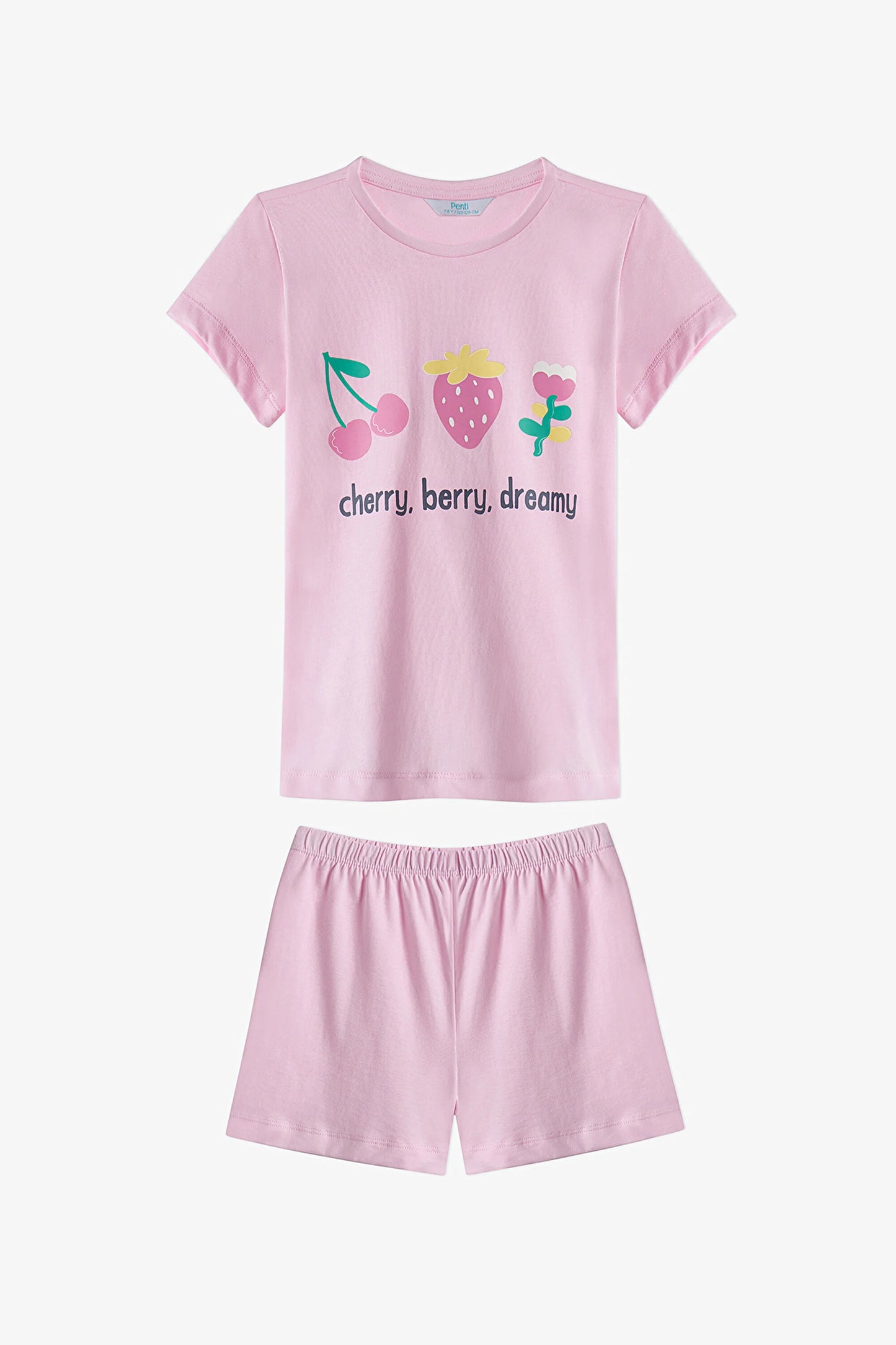Açık Pembe Kız Çocuk Cherry,berry Pamuklu 2'li Pijama Takımı
