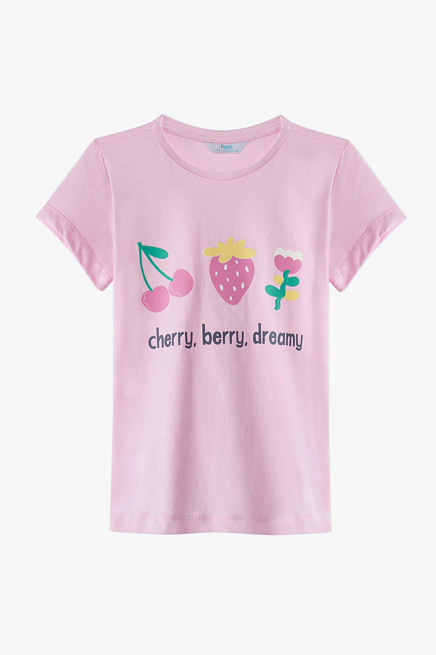 Açık Pembe Kız Çocuk Cherry,berry Pamuklu 2'li Pijama Takımı