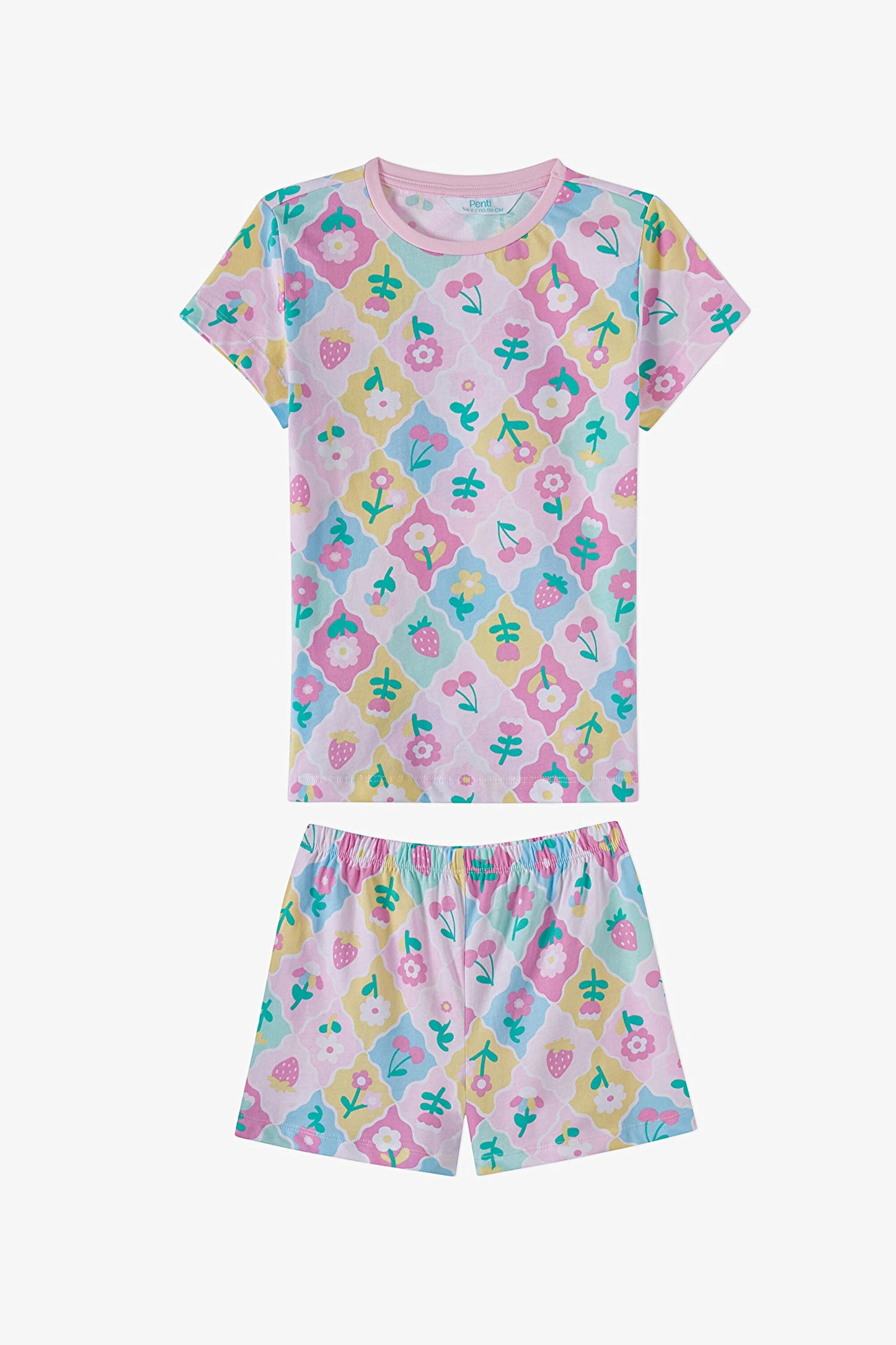 Açık Pembe Kız Çocuk Cherry,berry Pamuklu 2'li Pijama Takımı