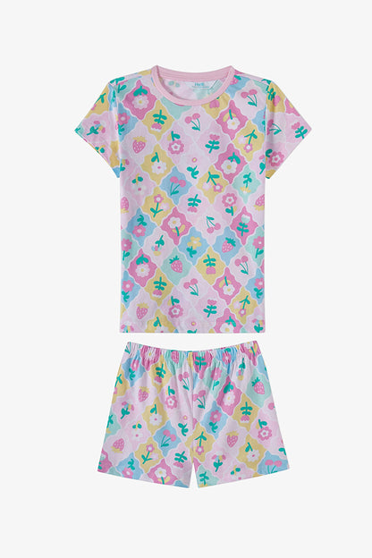 Açık Pembe Kız Çocuk Cherry,berry Pamuklu 2'li Pijama Takımı
