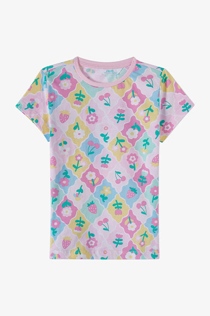 Açık Pembe Kız Çocuk Cherry,berry Pamuklu 2'li Pijama Takımı