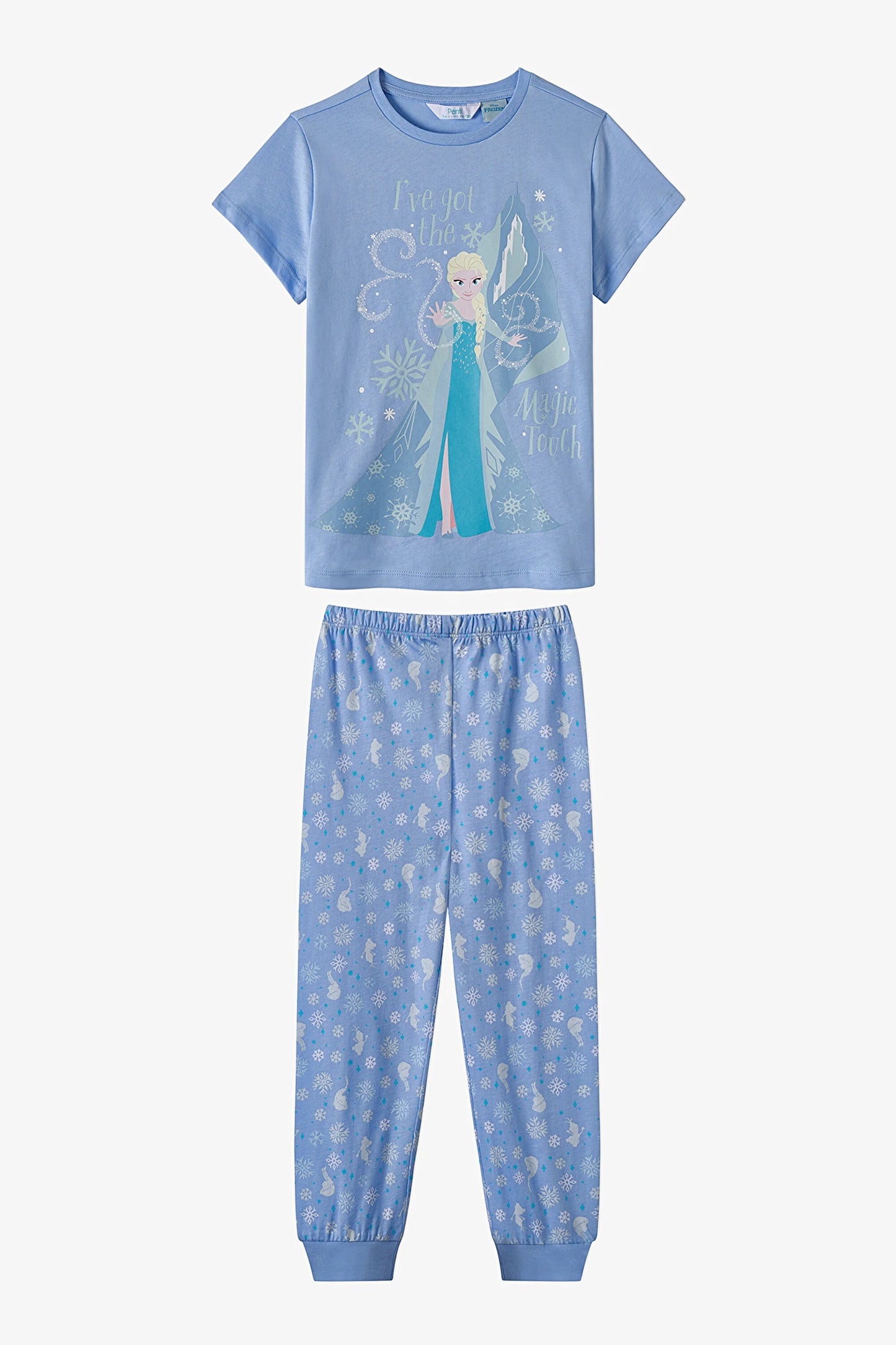 Mavi Kız Çocuk Lic Erkek Çocuk Frozen Pamuklu Pijama Takımı