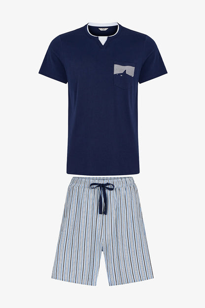 Erkek Renkli Sailor Stripe Pijama Takımı