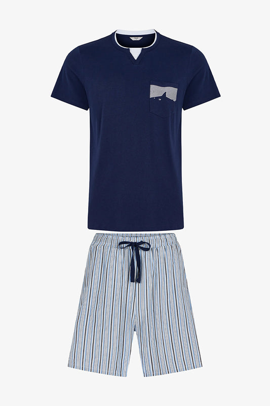 Erkek Renkli Sailor Stripe Pijama Takımı