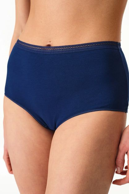 Lacivert Easy Pamuklu Trim Yüksek Bel Slip Külot