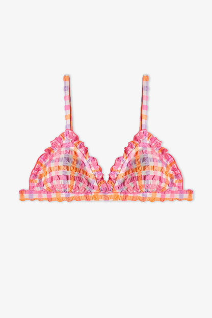 Pembe Genç Kız Vicky Üçgen Bikini Takımı