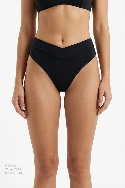 Siyah V Slip Bikini Altı