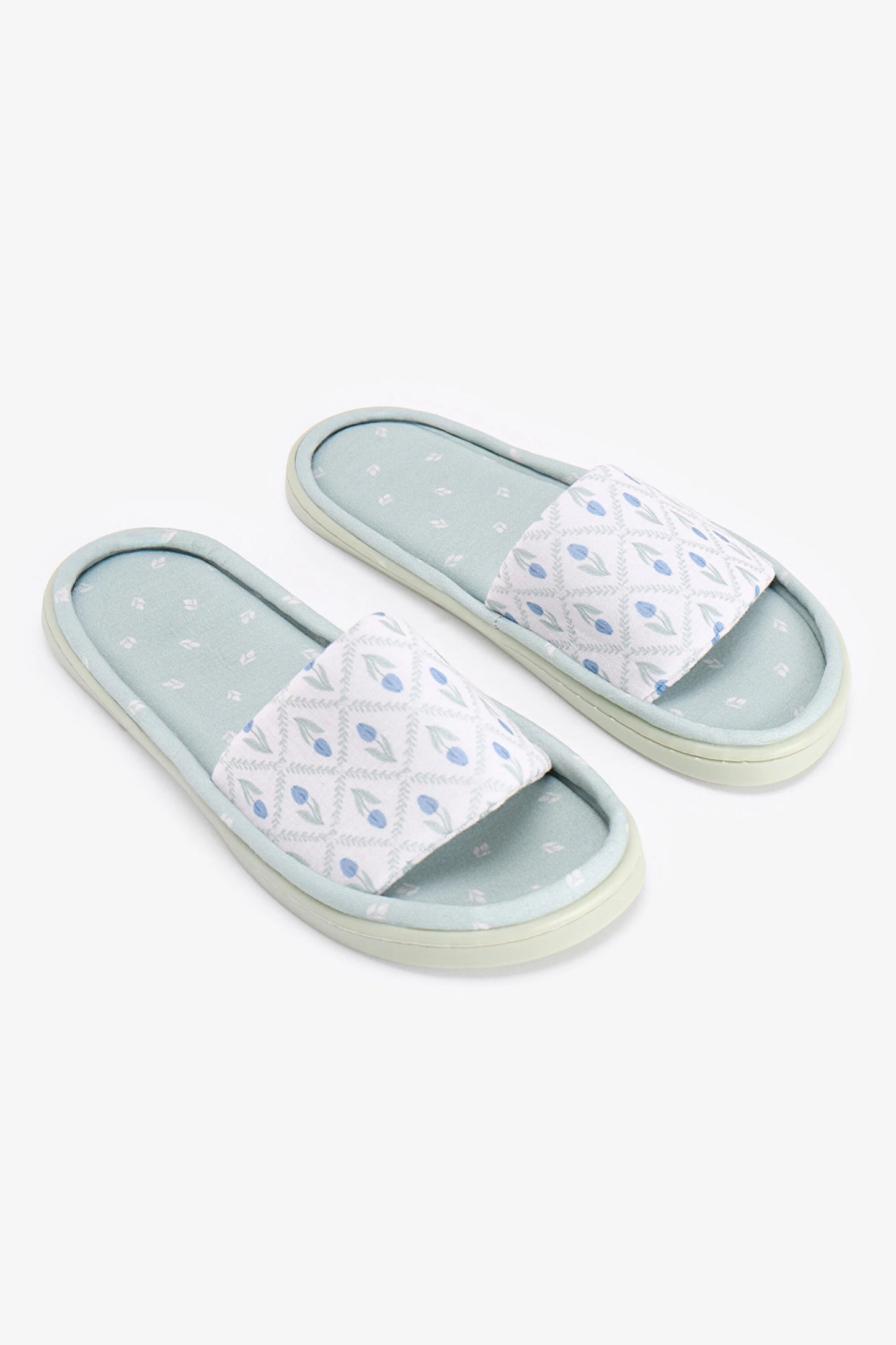 Açık Yeşil Serenity Floral Terlik