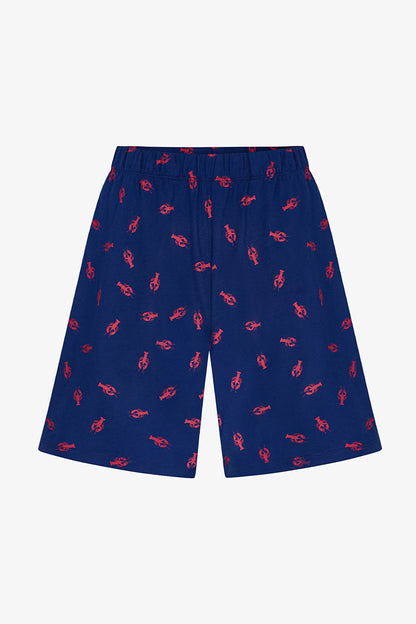 Erkek Renkli Lobster Tower Şortlu Pijama Takımı