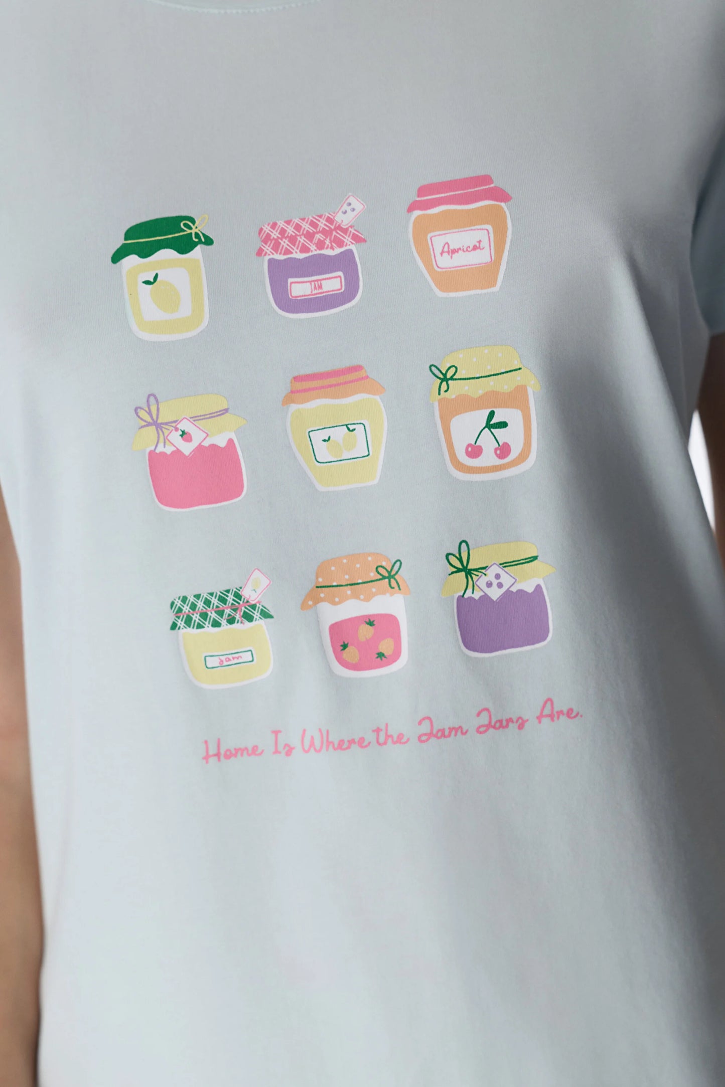Açık Mavi Sweet Breakfast Pamuklu Pantolon Pijama Takımı