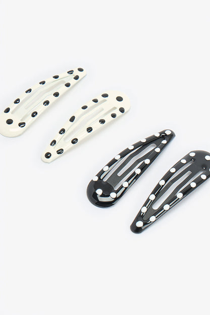 Beyaz - Siyah - Gri Polka Toka Set