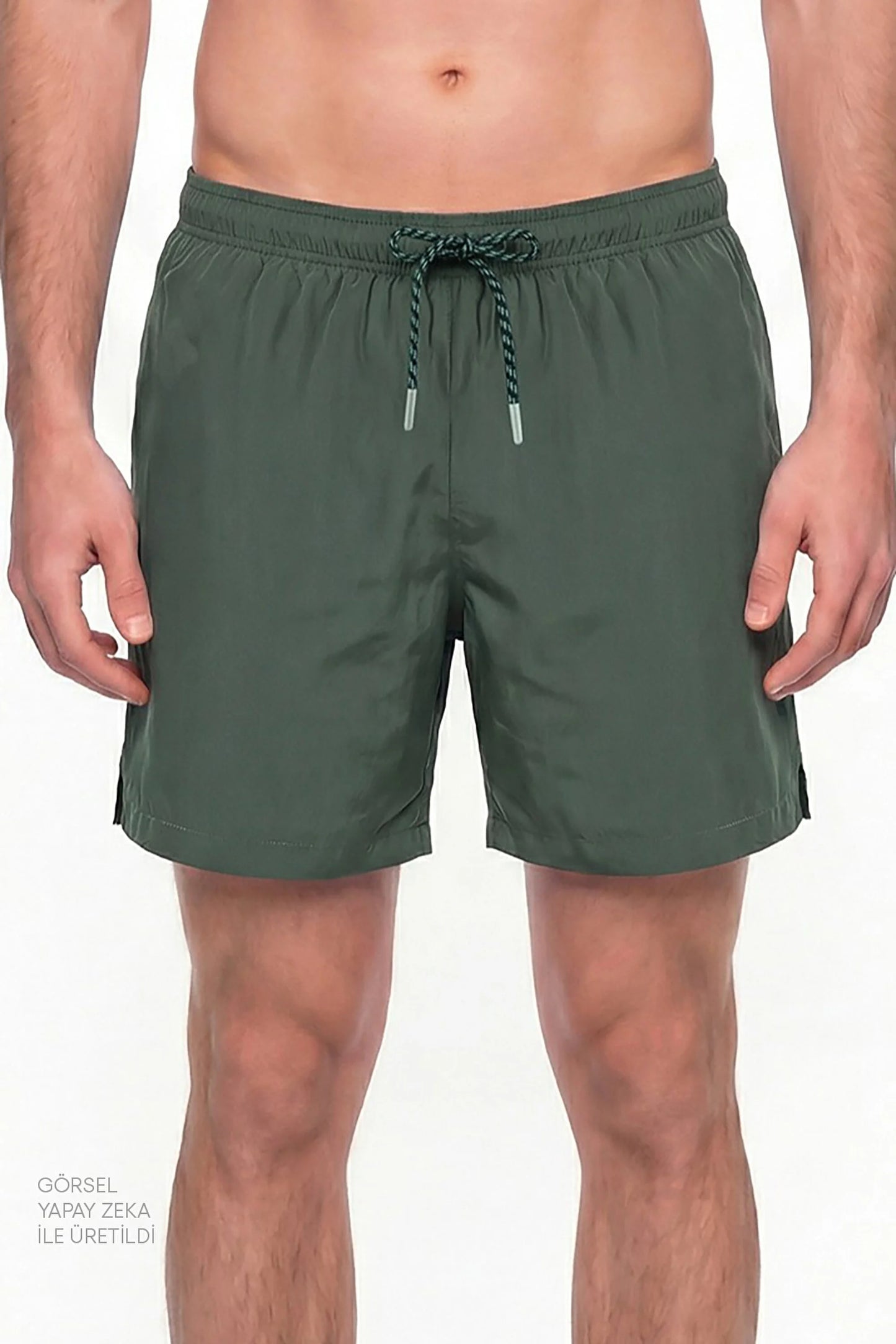Erkek Kır Yeşili Basic Dark Green Şort