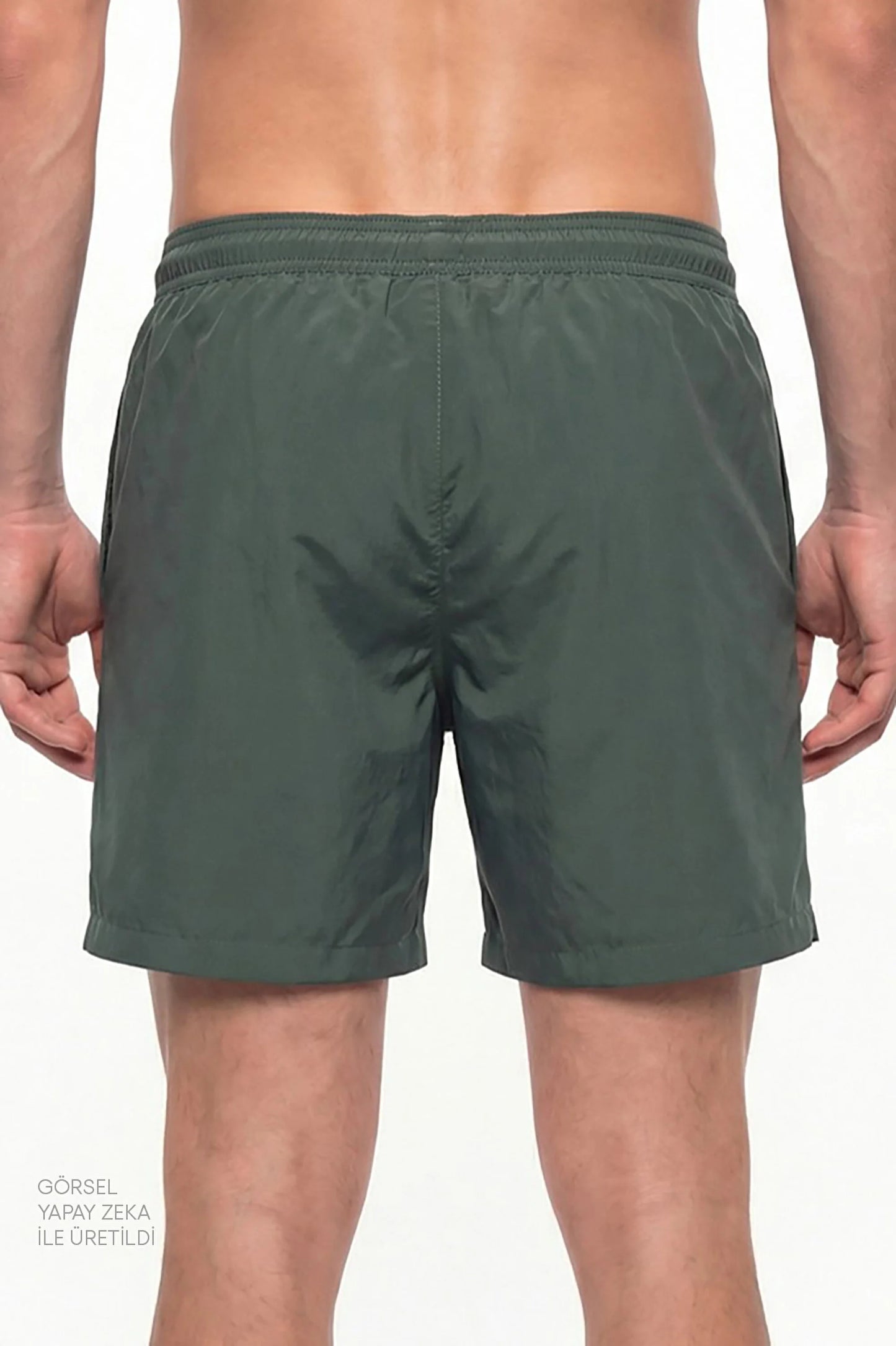 Erkek Kır Yeşili Basic Dark Green Şort