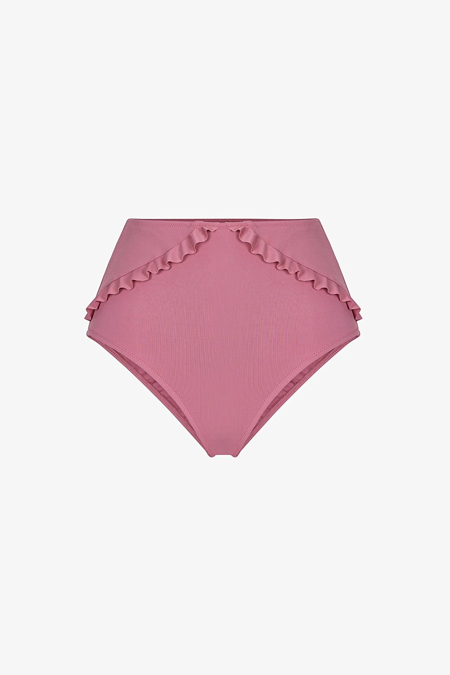 Gül Pembesi New High Ruffle Bikini Altı
