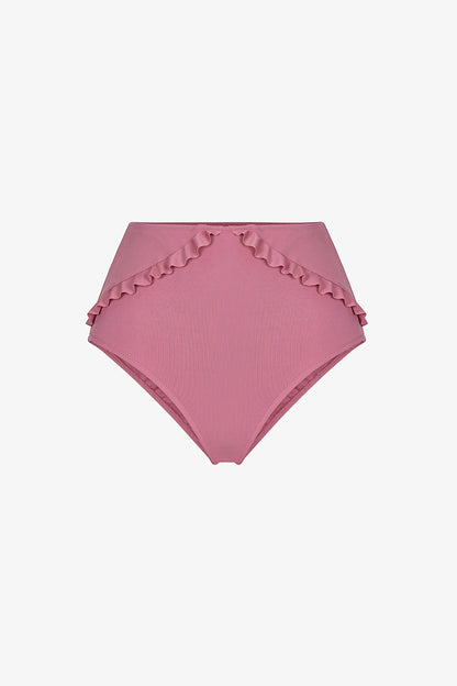 Gül Pembesi New High Ruffle Bikini Altı