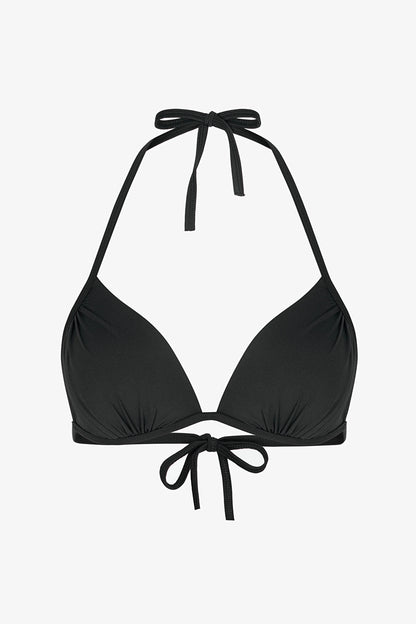 Siyah Mini Üçgen Bikini Üstü