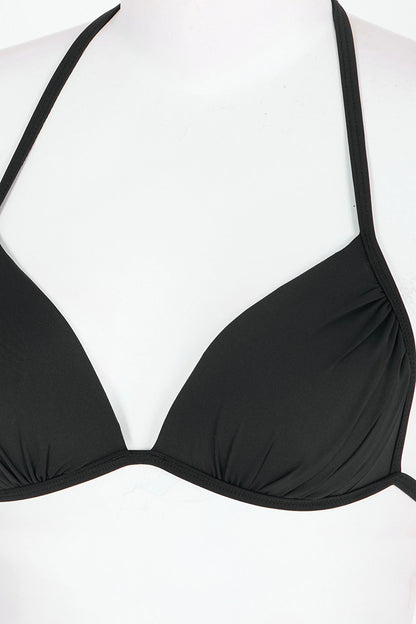 Siyah Mini Üçgen Bikini Üstü