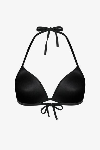 Siyah Mini Üçgen Bikini Üstü