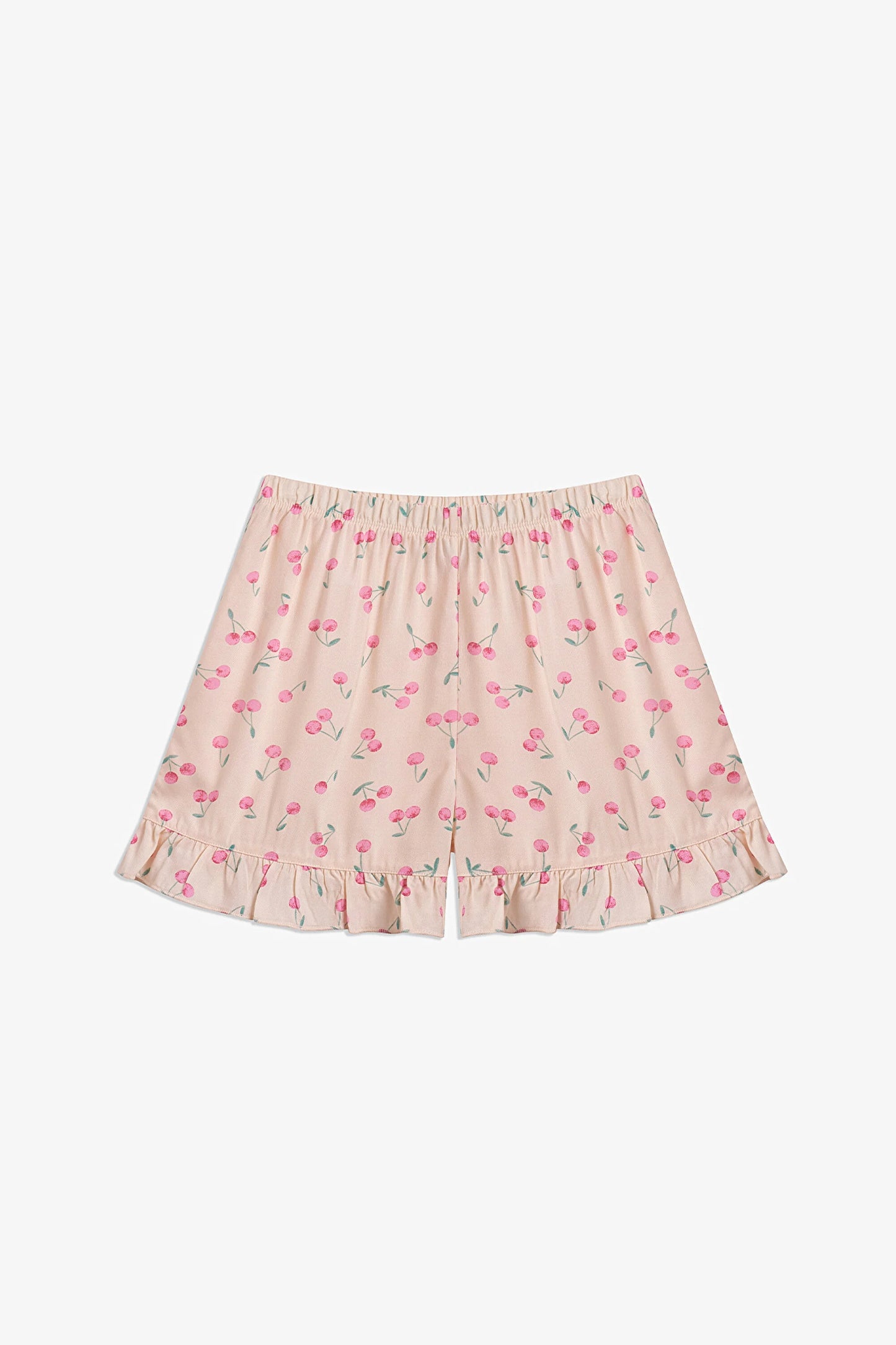 Bej Kız Çocuk Pinky Cherry Pamuklu Pijama Takımı