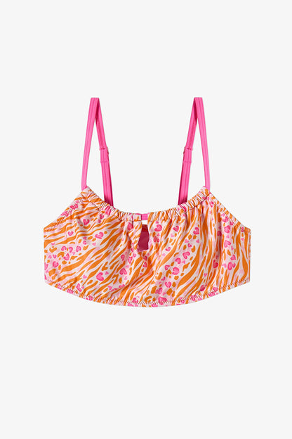 Pembe Genç Kız Safari Halter Bikini Takımı