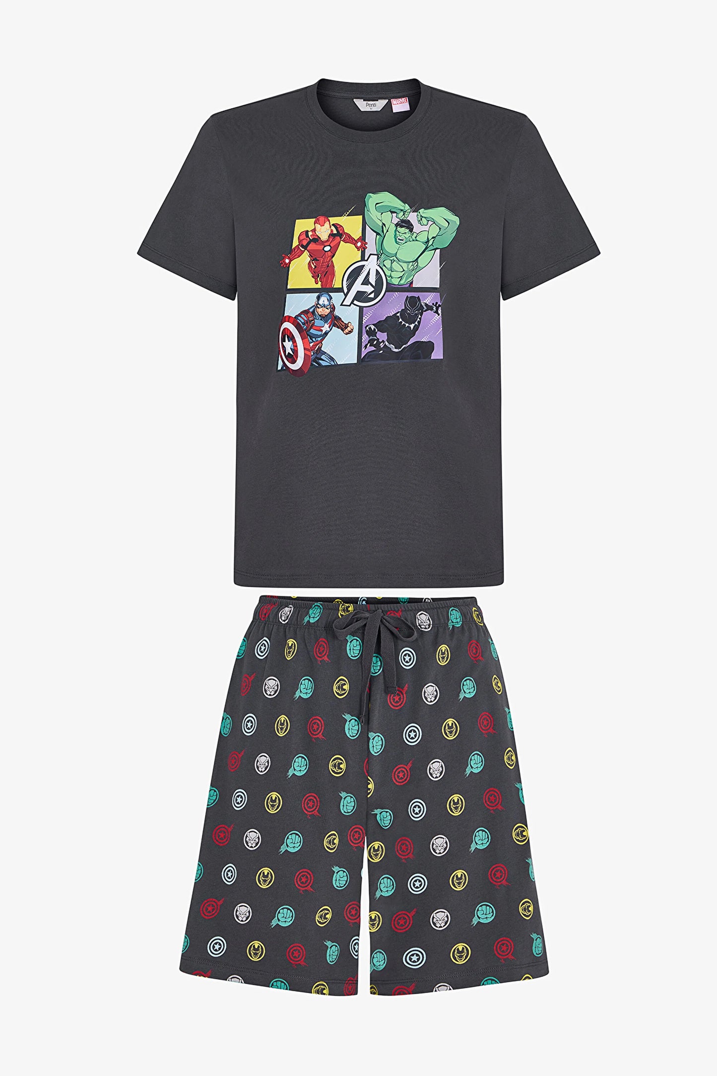 Erkek Renkli Lic-avengers Şortlu Pijama Takımı