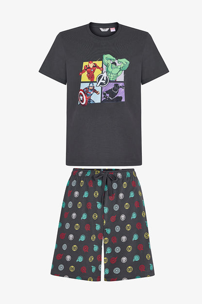 Erkek Renkli Lic-avengers Şortlu Pijama Takımı