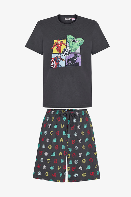 Erkek Renkli Lic-avengers Şortlu Pijama Takımı