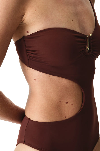 Kahverengi Jasmine Monokini