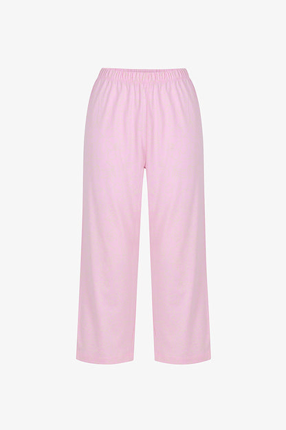 Pembe Roses Pamuklu Kapri Pijama Takımı