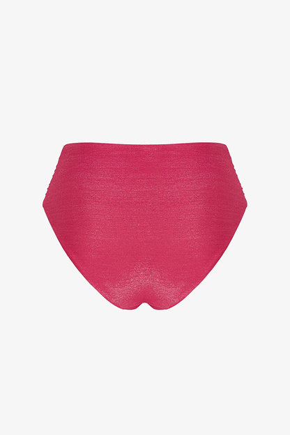 Fuşya Dayana High Büzgülü Bikini Altı