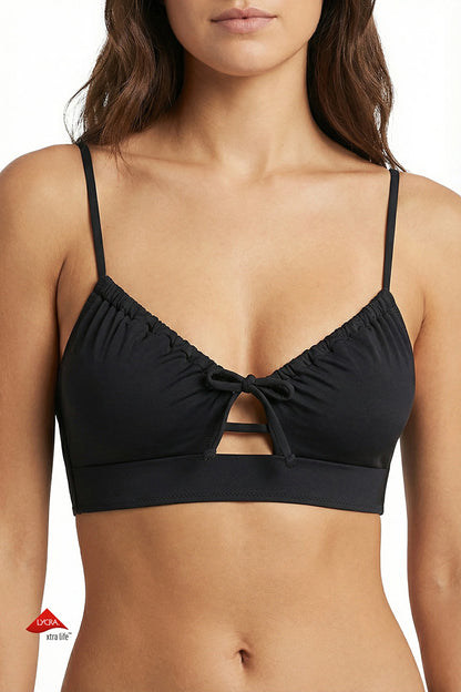 Siyah Front Opening Bikini Üstü