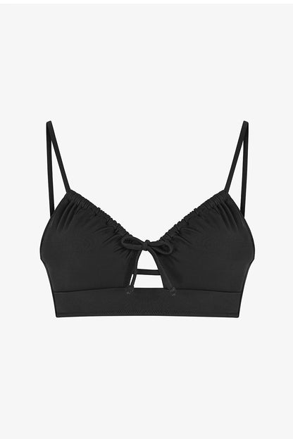 Siyah Front Opening Bikini Üstü