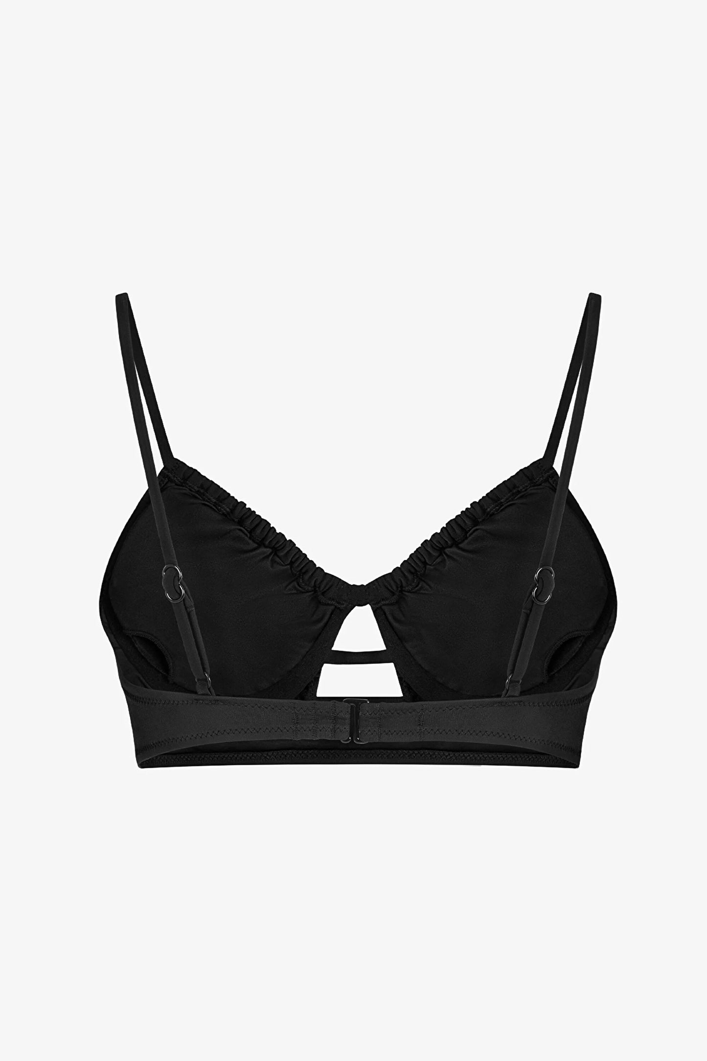Siyah Front Opening Bikini Üstü