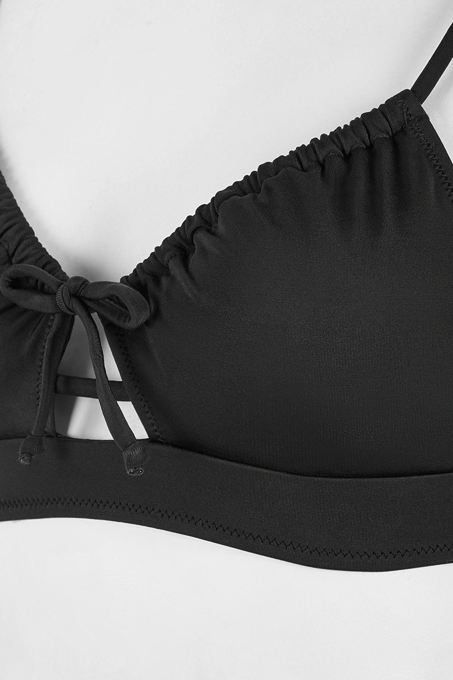 Siyah Front Opening Bikini Üstü