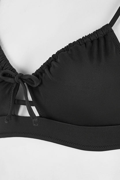 Siyah Front Opening Bikini Üstü