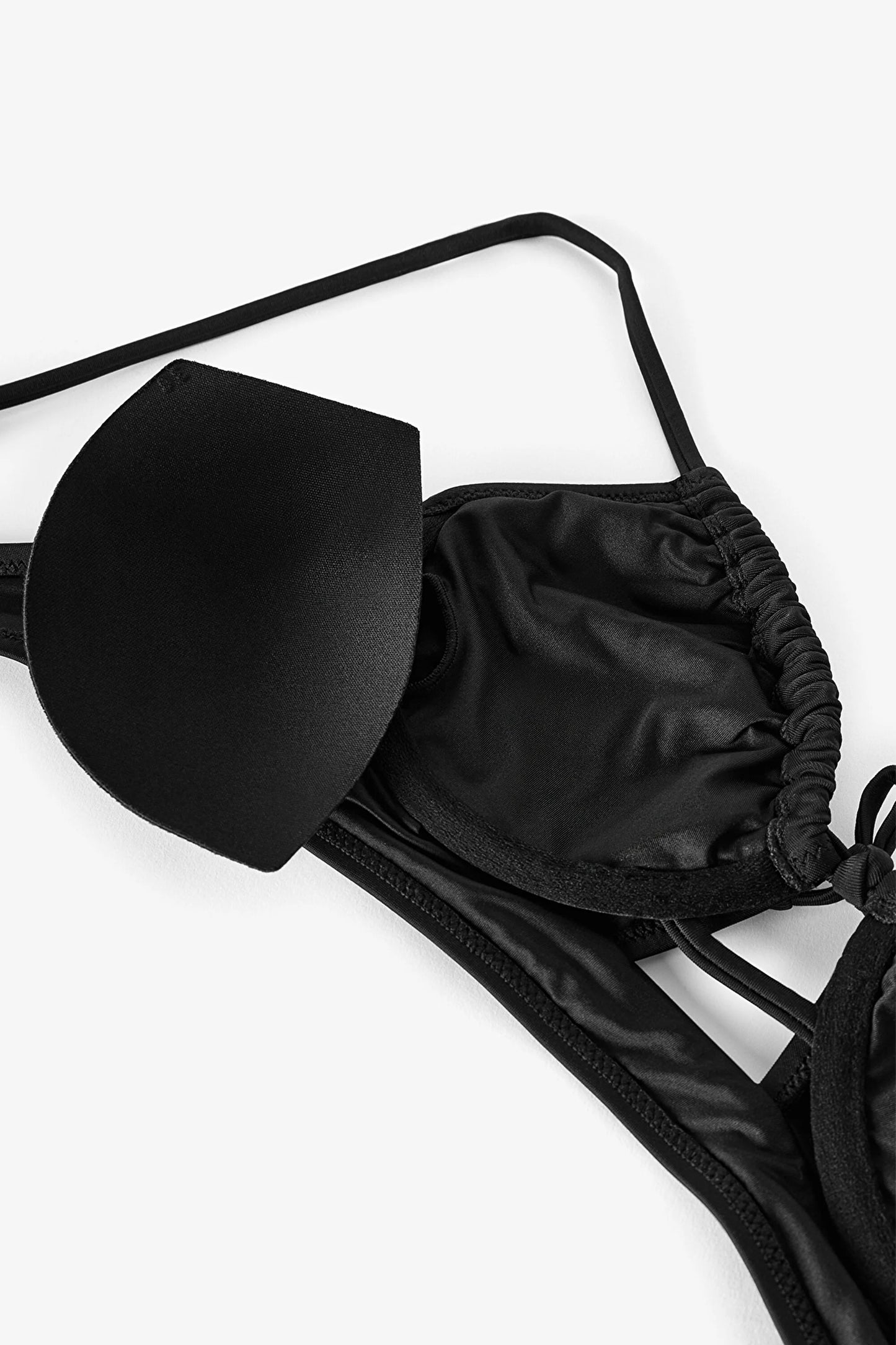 Siyah Front Opening Bikini Üstü