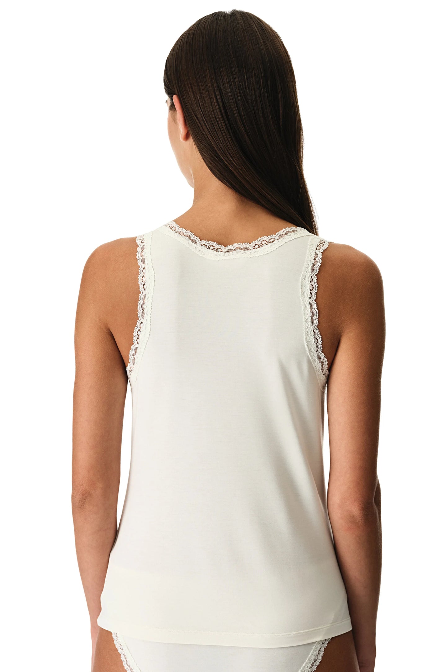 Beyaz Lace Dantel Detaylı Tank Üst