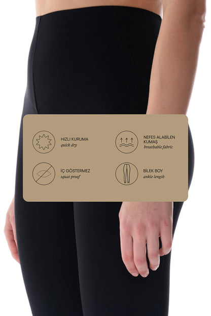 Siyah Wonder Yüksek Destek Toparlayıcı Etkili Yüksek Bel Contour Tayt