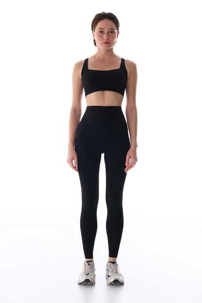 Siyah Wonder Yüksek Destek Toparlayıcı Etkili Yüksek Bel Contour Tayt