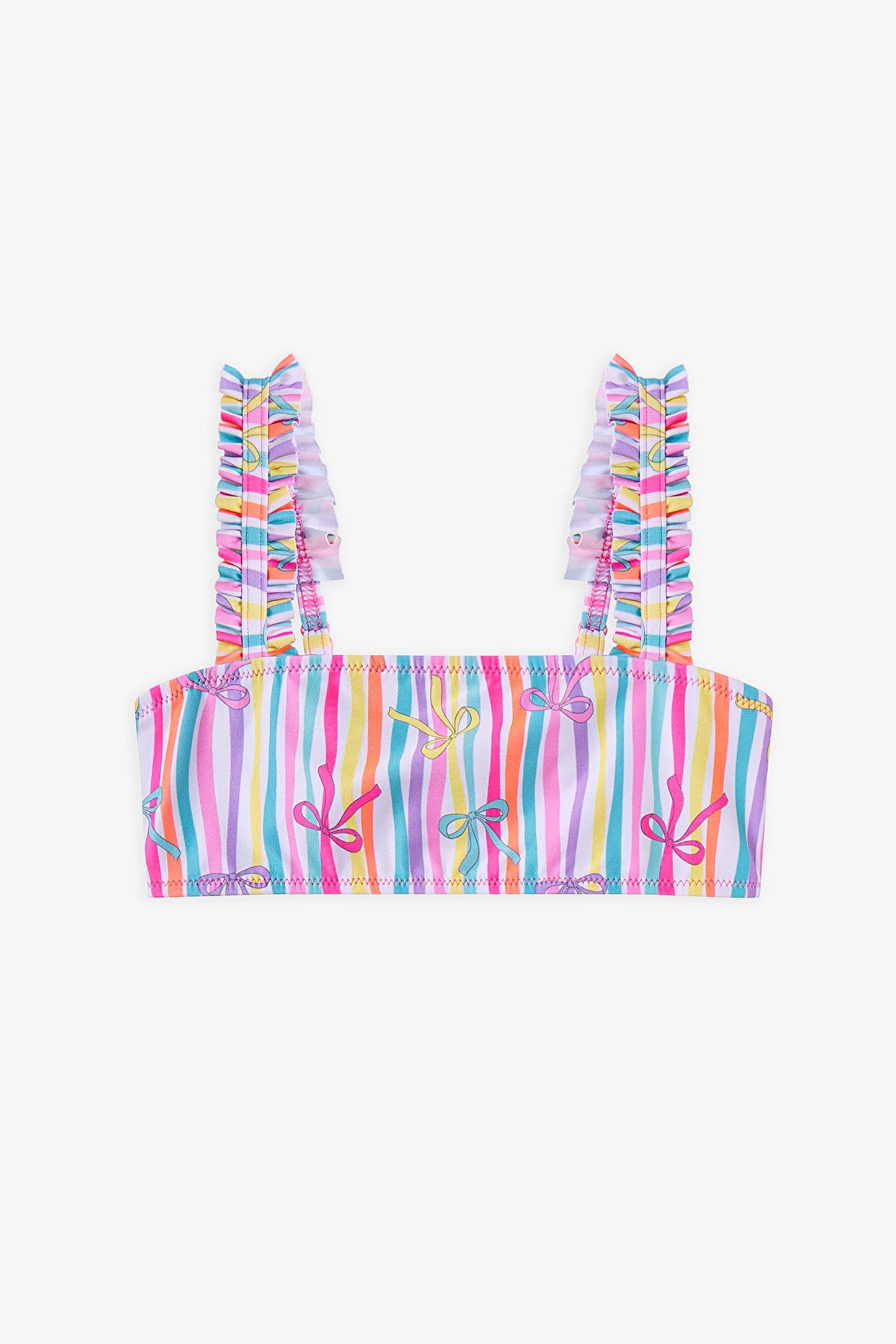 Renkli Kız Çocuk Ribbon Bandeau Bikini Takımı