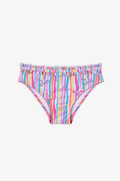 Renkli Kız Çocuk Ribbon Bandeau Bikini Takımı