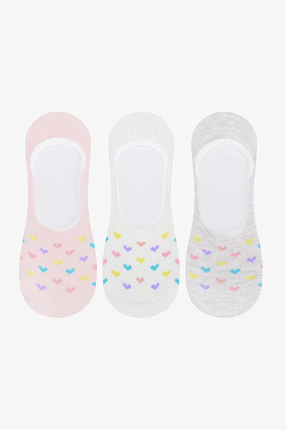 Colorful Heart 3'lü Babet Çorabı