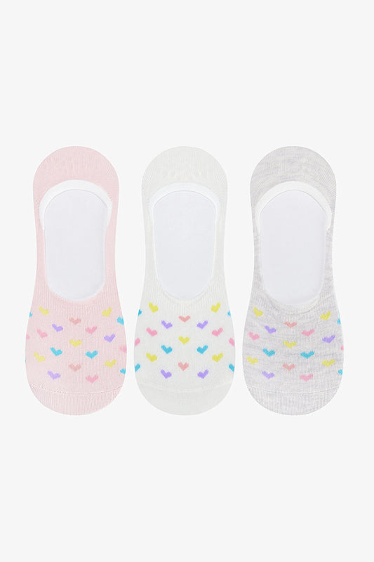 Colorful Heart 3'lü Babet Çorabı