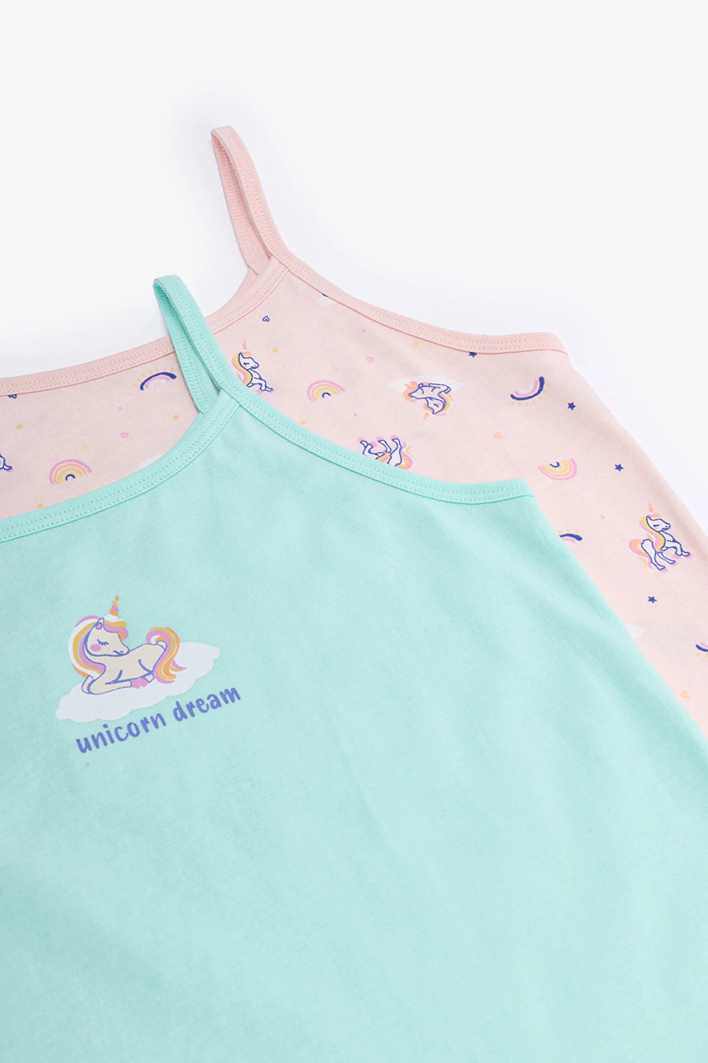 Mint Yeşili Kız Çocuk Unicorn Dream Pamuklu 2'li Atlet