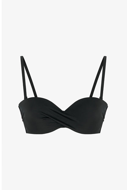 Siyah Straplez Cup Bikini Üstü